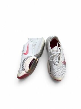 Nike White and Pink Zoom Race Shoes